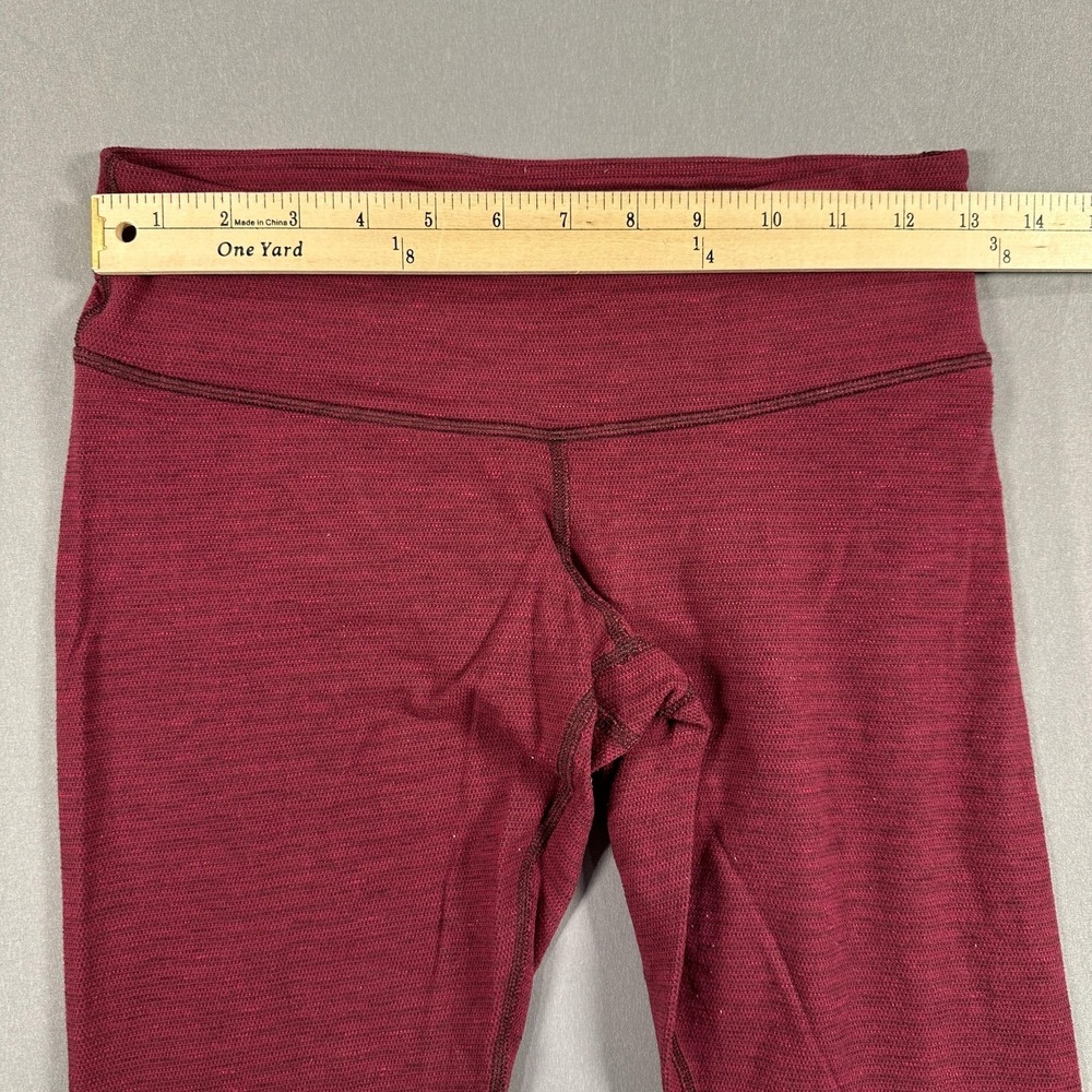 Lululemon Leggings Womens 8 Red High Rise Ankle Yoga Athletic Stretch Gym - Picture 6 of 9